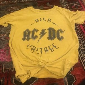 AC DC mustard yellow tee